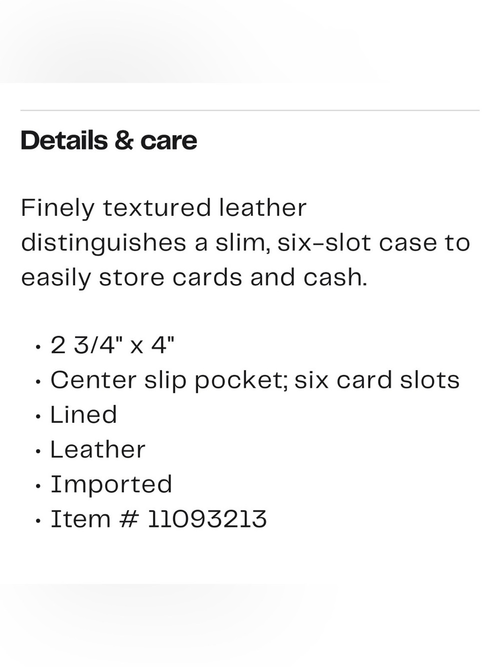 NIB Cole Haan Black Bleecker Leather Card Case - Picture 2 of 8